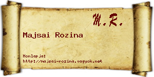 Majsai Rozina névjegykártya